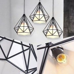 Lampada a sospensione a diamante moderna minimalista 3 luci E26/E27
