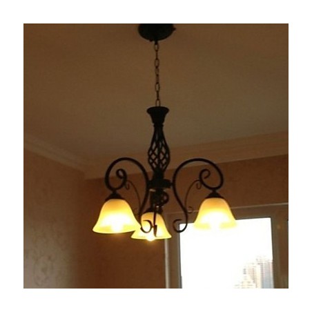 Lampadario rustico in metallo dipinto stile candle