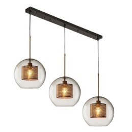 Lampada a sospensione in vetro minimalista a 3 luci, lampada da soffitto a isola