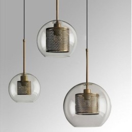 Lampada a sospensione in vetro minimalista a 3 luci, lampada da soffitto a isola