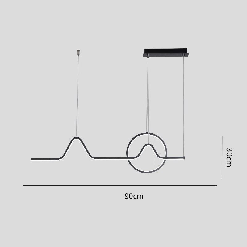 Lampada a sospensione LED minimalista nordica 52W 4160 lm L90 × A30 cm