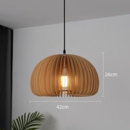 Lampada a sospensione retrò in tiglio a forma di zucca, E26/E27, 30 cm/42 cm