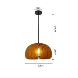 Lampada a sospensione retrò in tiglio a forma di zucca, E26/E27, 30 cm/42 cm