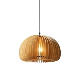 Lampada a sospensione retrò in tiglio a forma di zucca, E26/E27, 30 cm/42 cm