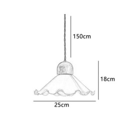 Lampada a sospensione moderna in vetro con pizzo, a singola luce