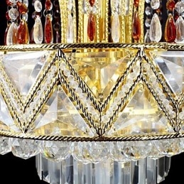 Lampadario classico tradizionale in metallo dipinto e cristallo 60x40 cm