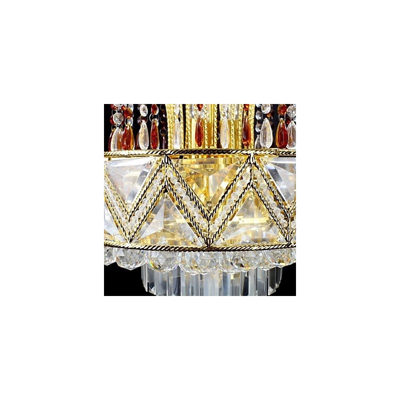 Lampadario classico tradizionale in metallo dipinto e cristallo 60x40 cm