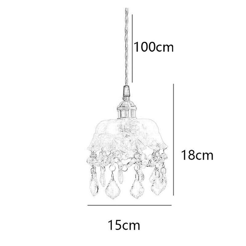 Lampada a sospensione in vetro a testa singola mini