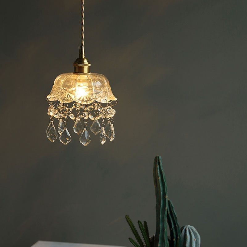 Lampada a sospensione in vetro a testa singola mini