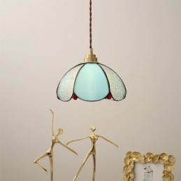 Lampada a sospensione in vetro a petalo minimalista, 1 luce, E26/E27