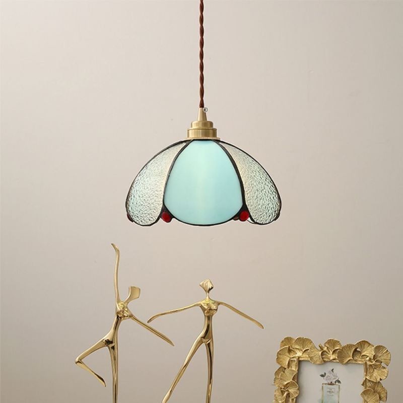 Lampada a sospensione in vetro a petalo minimalista, 1 luce, E26/E27