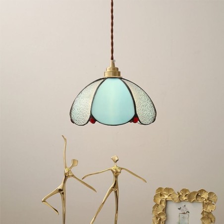 Lampada a sospensione in vetro a petalo minimalista, 1 luce, E26/E27