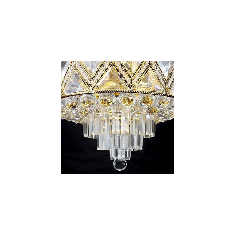 Lampadario classico tradizionale in metallo dipinto e cristallo 60x40 cm