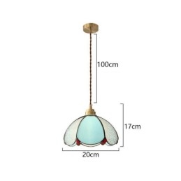 Lampada a sospensione in vetro a petalo minimalista, 1 luce, E26/E27