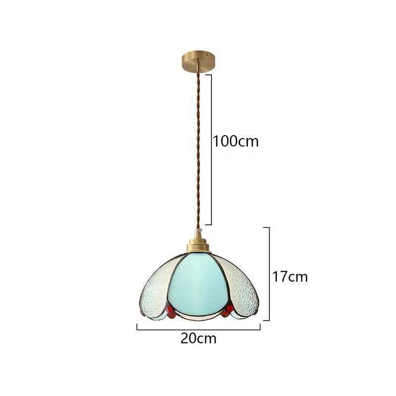 Lampada a sospensione in vetro a petalo minimalista, 1 luce, E26/E27
