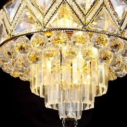 Lampadario classico tradizionale in metallo dipinto e cristallo 60x40 cm