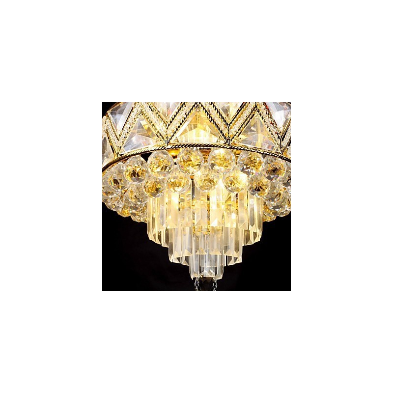 Lampadario classico tradizionale in metallo dipinto e cristallo 60x40 cm