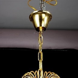 Lampadario classico tradizionale in metallo dipinto e cristallo 60x40 cm