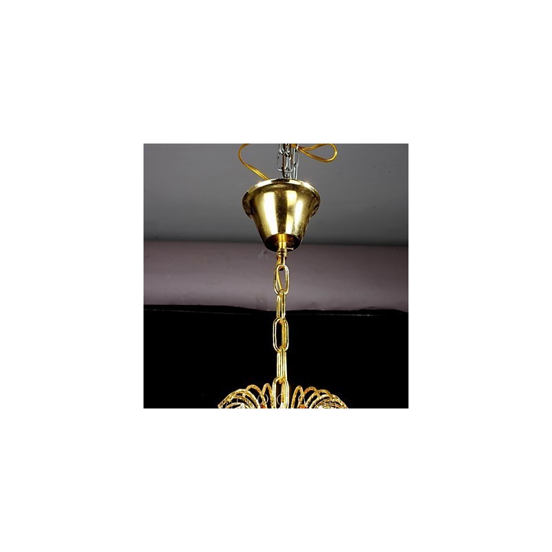 Lampadario classico tradizionale in metallo dipinto e cristallo 60x40 cm