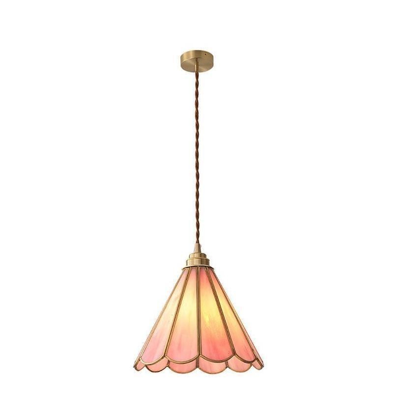 Lampada a sospensione in vetro stile giapponese petalo retrò