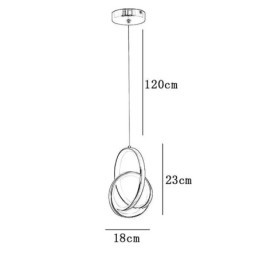 Lampada a sospensione a LED ad anello irregolare 10 W 18x23 cm