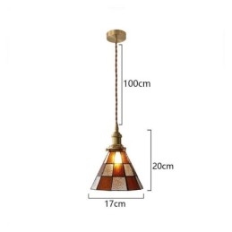 Lampada a sospensione in vetro retrò stile giapponese a traliccio
