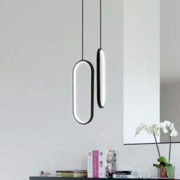 Lampada a sospensione LED ovale in acrilico, 10W, cavo regolabile 150 cm