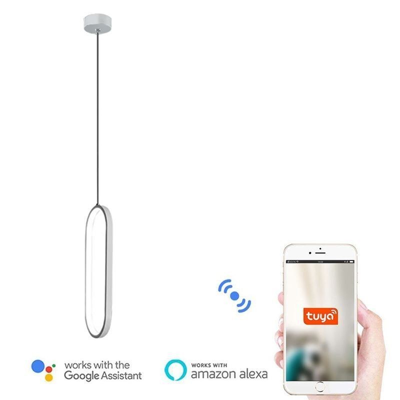 Lampada a sospensione LED ovale in acrilico, 10W, cavo regolabile 150 cm