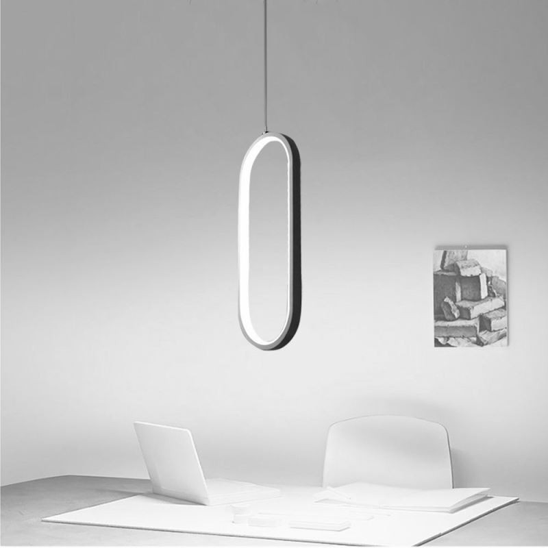 Lampada a sospensione LED ovale in acrilico, 10W, cavo regolabile 150 cm