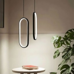Lampada a sospensione LED ovale in acrilico, 10W, cavo regolabile 150 cm