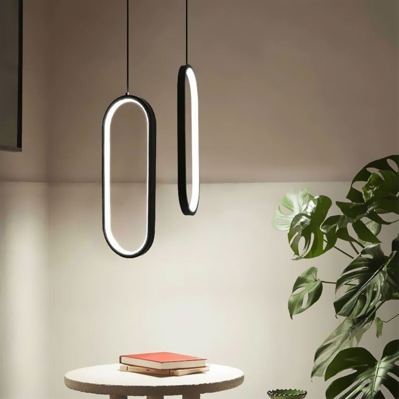 Lampada a sospensione LED ovale in acrilico, 10W, cavo regolabile 150 cm