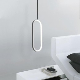 Lampada a sospensione LED ovale in acrilico, 10W, cavo regolabile 150 cm