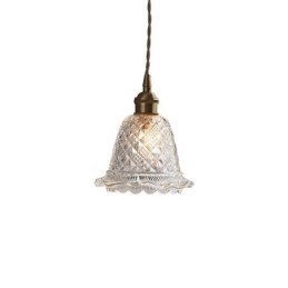 Lampada a sospensione moderna in vetro a fiore, 1 luce, E26/E27, 15x16 cm