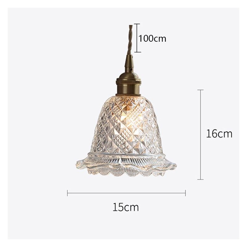 Lampada a sospensione moderna in vetro a fiore, 1 luce, E26/E27, 15x16 cm