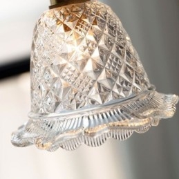 Lampada a sospensione moderna in vetro a fiore, 1 luce, E26/E27, 15x16 cm