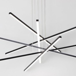Lampada a sospensione LED lineare moderna decorativa 3/6 luci 30/60W