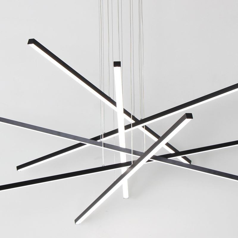 Lampada a sospensione LED lineare moderna decorativa 3/6 luci 30/60W