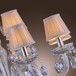 Lampadario classico tradizionale in vetro elettroplaccato con cristalli, 2 livelli