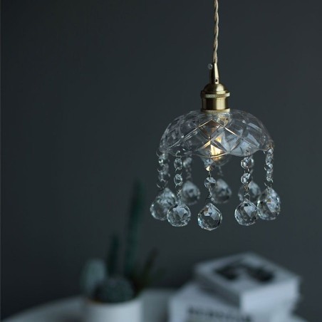 Lampada a sospensione mini moderna in vetro 1 luce