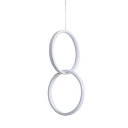 Lampada a sospensione LED minimalista a doppio anello, 2 luci, 20W, 22x40 cm