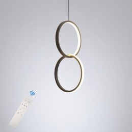 Lampada a sospensione LED minimalista a doppio anello, 2 luci, 20W, 22x40 cm