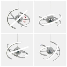 Lampada a sospensione LED globo girevole 4 luci GU10 20 W