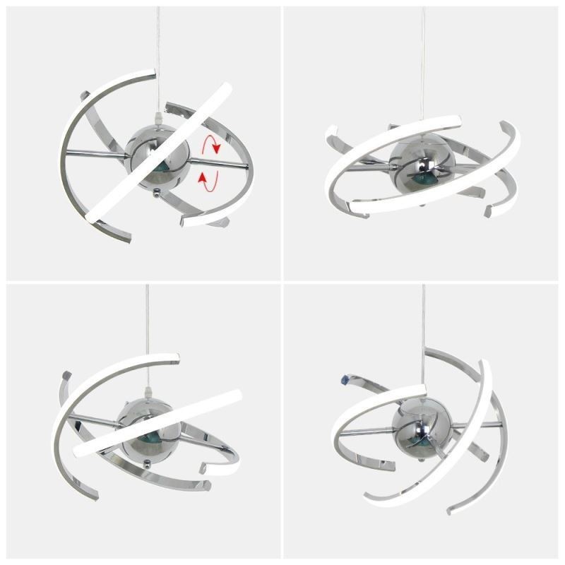 Lampada a sospensione LED globo girevole 4 luci GU10 20 W