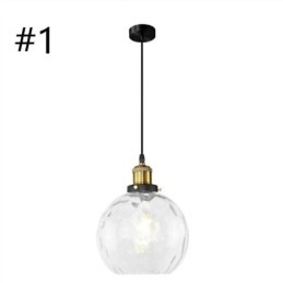Lampada a sospensione in vetro con motivo ad acqua rotonda