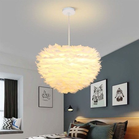 Lampadario a sospensione decorativo in piuma, stile moderno semplice, E26/E27