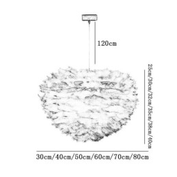Lampadario a sospensione decorativo in piuma, stile moderno semplice, E26/E27