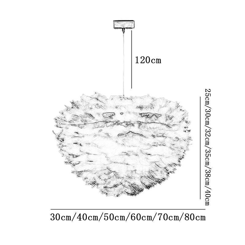 Lampadario a sospensione decorativo in piuma, stile moderno semplice, E26/E27