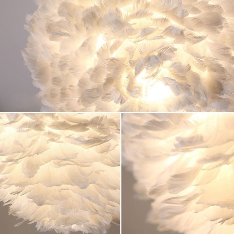 Lampadario a sospensione decorativo in piuma, stile moderno semplice, E26/E27