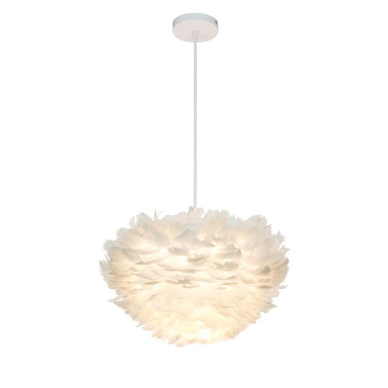 Lampadario a sospensione decorativo in piuma, stile moderno semplice, E26/E27