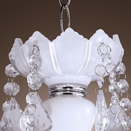 Lampadario classico in cristallo bianco a 5 luci
